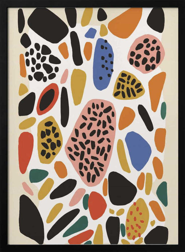 Tablou înramat „Vibrant Pebble Mosaic” de Treechild