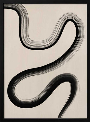 Tablou înramat „Black Brush Stroke Art” de Elena Ristova