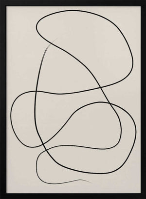 Tablou înramat „Swirling One Line Art” de Elena Ristova