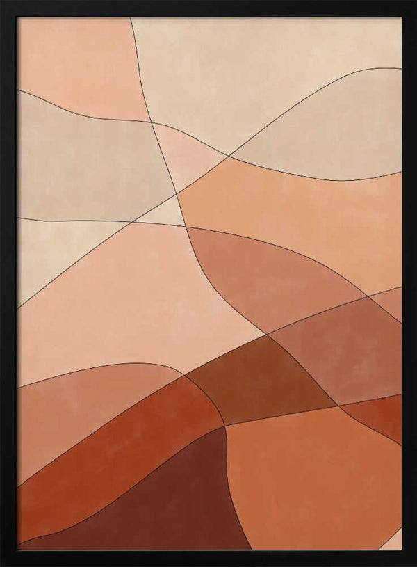 Tablou înramat „Flowing Lines And Warm Earth Tones” de Elena Ristova