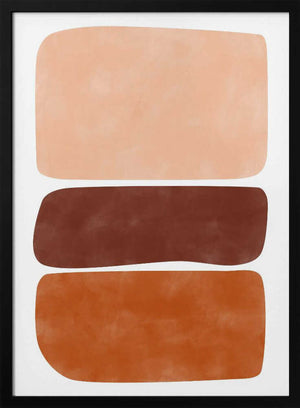 Tablou înramat „Three Stacked Earthy Toned Rectangles” de Elena Ristova