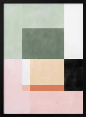 Tablou înramat „Abstract Composition With Geometric Shapes” de Elena Ristova
