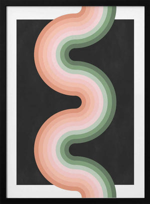 Tablou înramat „Wavy Pattern With Layered Pastel Tones” de Elena Ristova