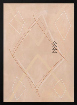 Tablou înramat „Abstract Geometric Art Beige Tones” de Elena Ristova