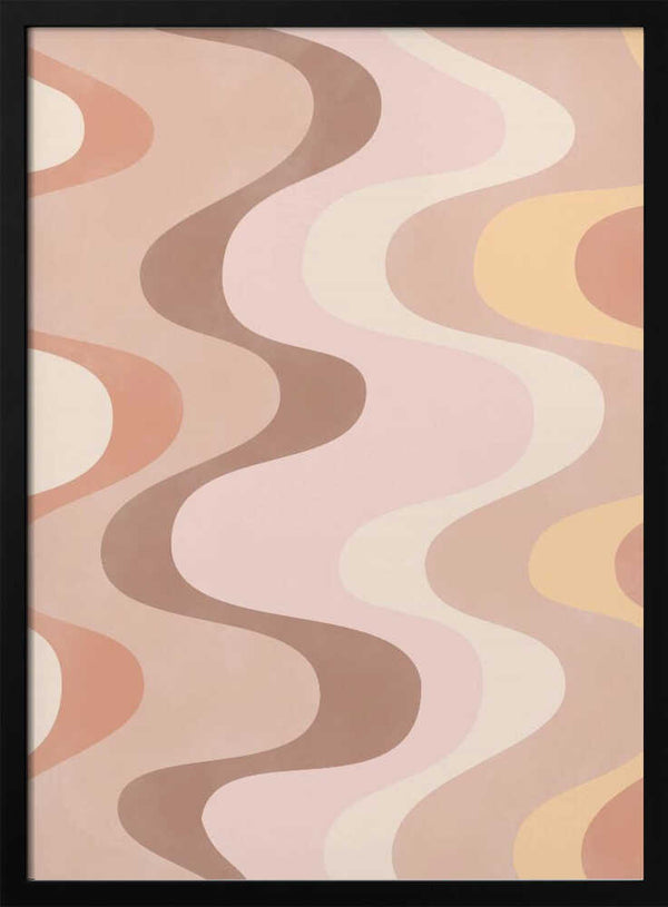 Tablou înramat „Retro-Style Wavy Patterns” de Elena Ristova