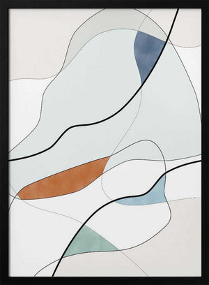 Tablou înramat „Fluid Shapes And Soft Color Blocks” de Elena Ristova