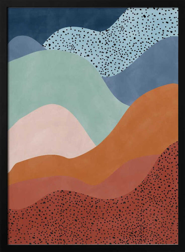 Tablou înramat „Colorful Wave Scape” de Elena Ristova