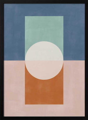 Tablou înramat „Geometric Shapes And A Muted Color Palette” de Elena Ristova