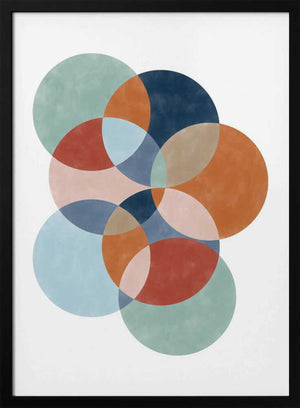 Tablou înramat „Colorful Overlapping Circles” de Elena Ristova