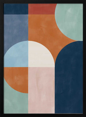 Tablou înramat „Geometric Shapes And Bold Colors” de Elena Ristova