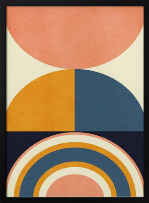 Tablou înramat „Rainbow Plus Shapes  Blue Mustard10” de Ana Rut Bre