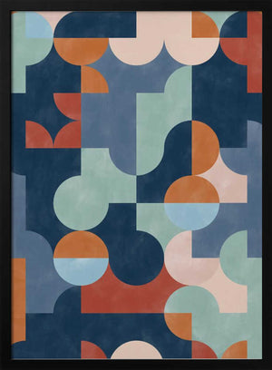 Tablou înramat „Geometric Abstract With Vibrant Colors” de Elena Ristova
