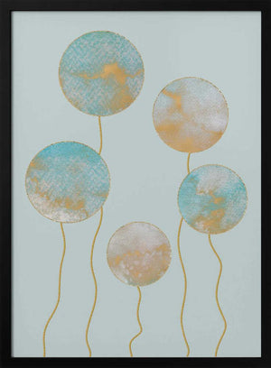 Tablou înramat „Watercolour Circles” de Bilge Paksoylu