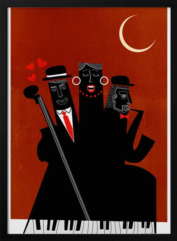 Tablou înramat „Singing Around the Christmas Tree” de Kubistika