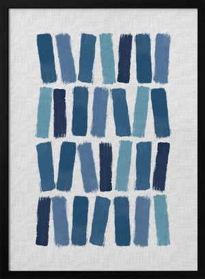 Tablou înramat „Blue Brush Strokes” de Orara Studio