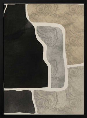 Tablou înramat „Black Abstract Mosaic” de Little Dean