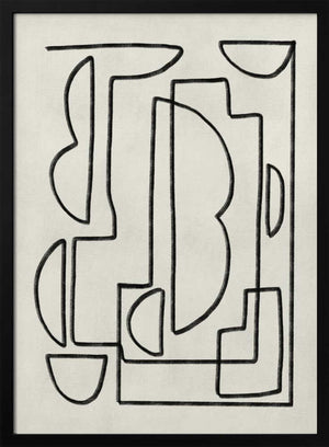 Tablou înramat „Abstract Line Art Sketch” de Little Dean