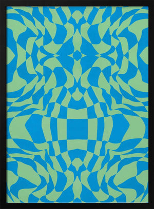 Tablou înramat „Cool Colors Warp Checkers” de Little Dean