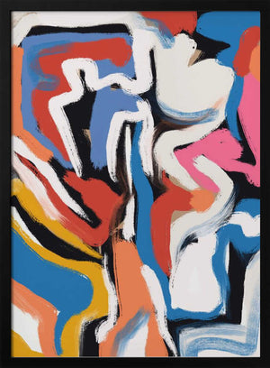 Tablou înramat „Bold colorful brushstrokes 02” de Little Dean