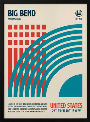 Tablou înramat „Big Bend National Park Travel Poster” de Retrodrome