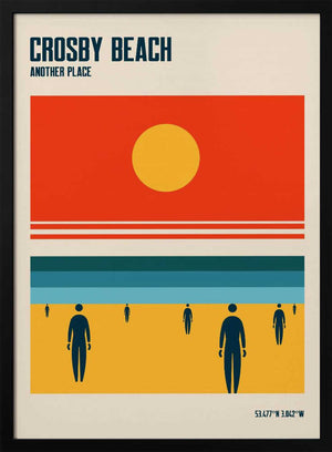 Tablou înramat „Crosby Beach Iron Men Liverpool Merseyside” de Retrodrome