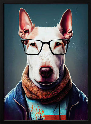 Tablou înramat „Hipster dog animal art” de Justyna Jaszke