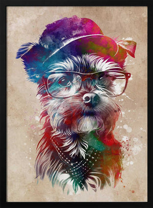 Tablou înramat „Dog graphic 1” de Justyna Jaszke