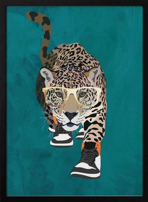 Tablou înramat „Jaguar prowling in high top sneakers” de Sarah Manovski