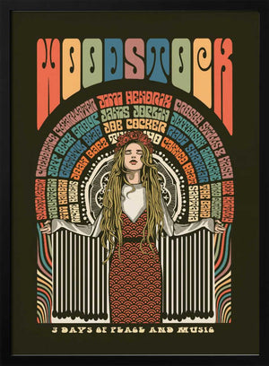 Tablou înramat „Woodstock Festival Poster” de Retrodrome