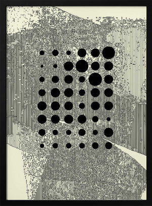 Tablou înramat „Black Geometric Circles” de Petr Strnad