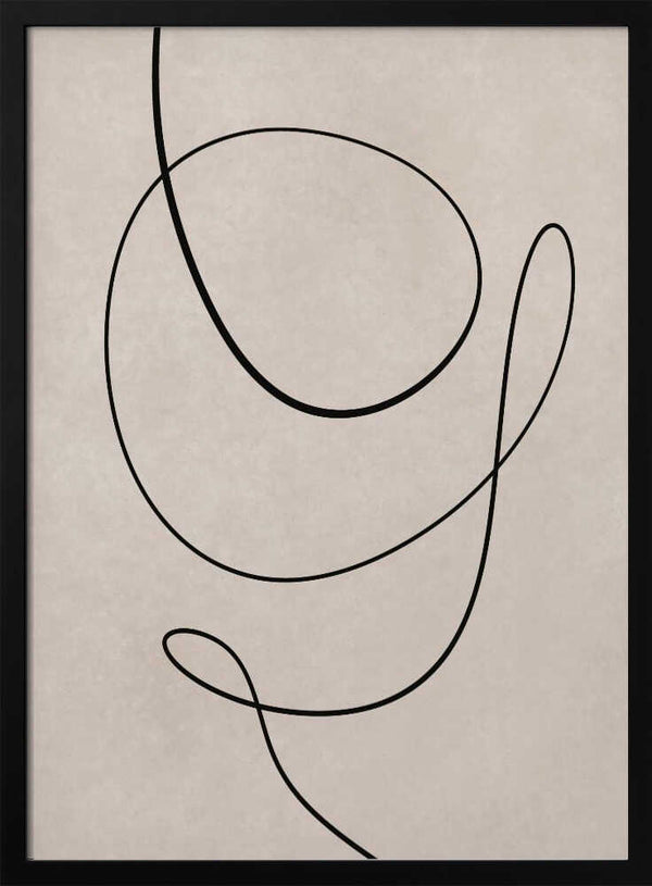 Tablou înramat „Minimal Line Art Abstract Drawing 01” de Little Dean