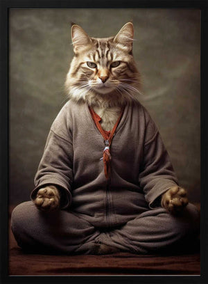 Tablou înramat „Cat yoga 2” de Justyna Jaszke