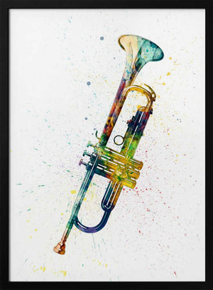 Tablou înramat „Trumpet Abstract Watercolor” de Michael Tompsett