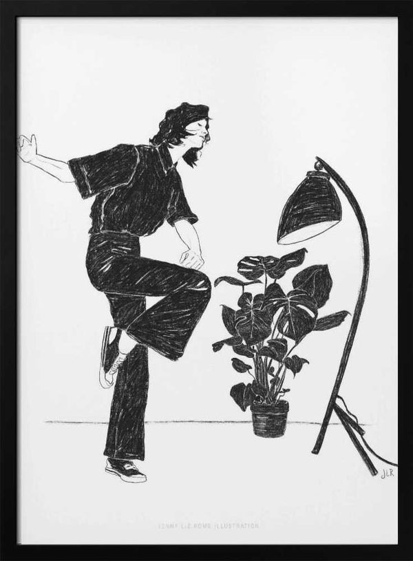 Tablou înramat „Jlr Dancingathome4 Blackandwhite Copy” de Jenny Liz Rome