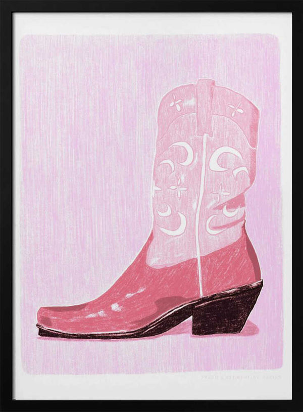 Tablou înramat „P&amp;c Cowgirlboot” de Jenny Liz Rome