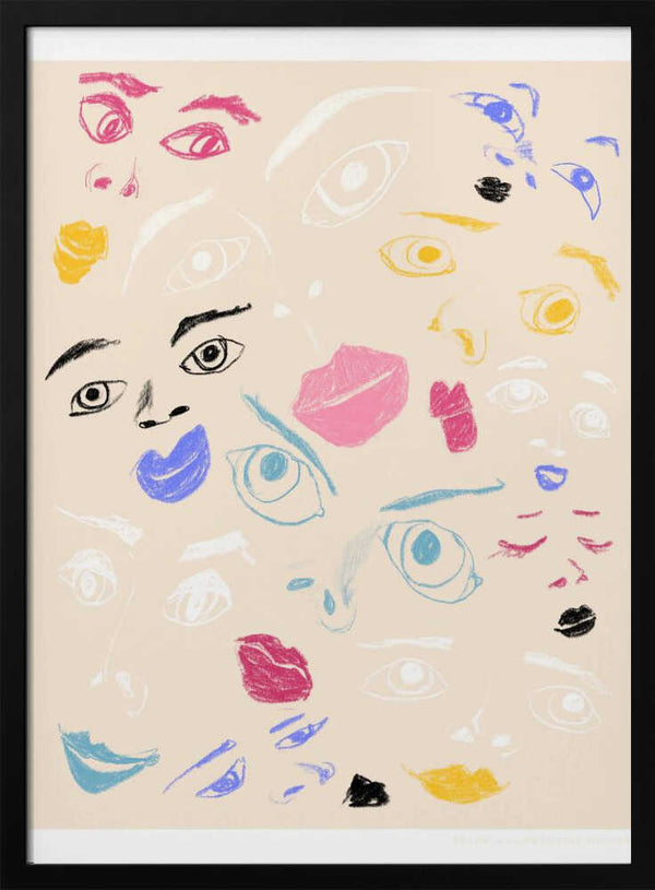 Tablou înramat „Pandc Faces Copy” de Jenny Liz Rome