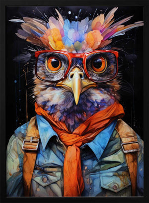 Tablou înramat „Bird Watercolor Animal Art (1)” de Justyna Jaszke