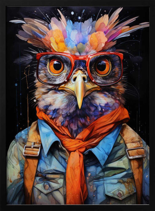 Tablou înramat „Bird Watercolor Animal Art (1)” de Justyna Jaszke