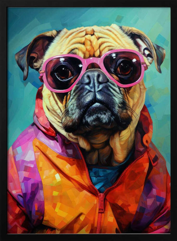 Tablou înramat „Dog Watercolor Animal Art” de Justyna Jaszke