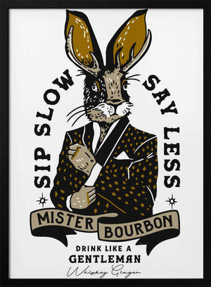 Tablou înramat „Mister Bourbon Jackalope In Smoking Jacket” de The Whiskey Ginger