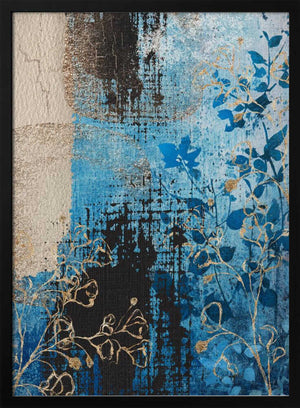 Tablou înramat „Denim Floral 2” de Sally Ann Moss