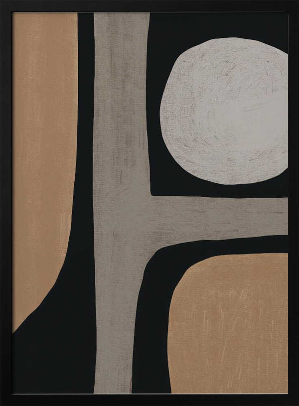 Tablou înramat „Normal grey organic shape” de Little Dean