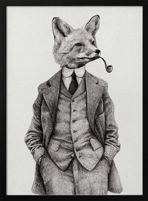 Tablou înramat „The Vintage-style Fox” de Mike Koubou