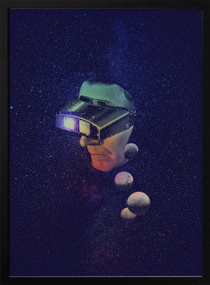 Tablou înramat „VR Headset In Outer Space” de Dominik Przerwa