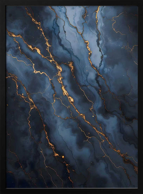 Tablou înramat „Blackout With Gold Vibes” de Kintsugi99