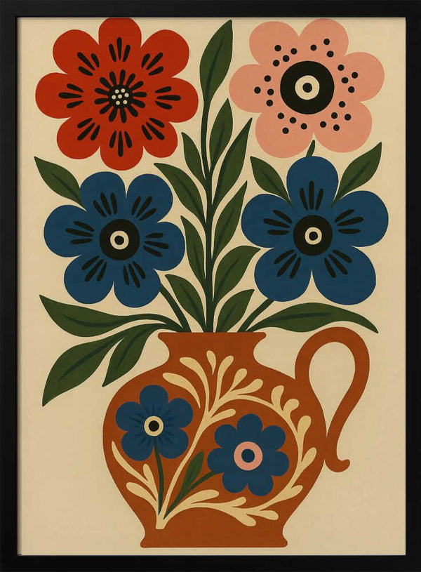 Tablou înramat „Floral Vase Delight” de Marianne Bassil