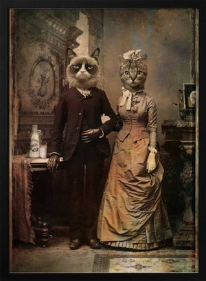 Tablou înramat „Cat Couple” de DDiArte