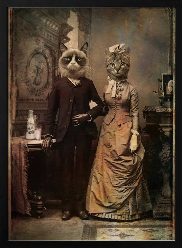 Tablou înramat „Cat Couple” de DDiArte