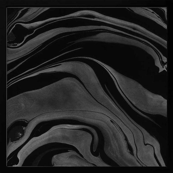 Tablou înramat „Ink Marbling Black and White 08” de amini54
