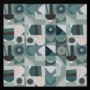 Tablou înramat „Mid Century Grid Pattern Four” de Little Dean